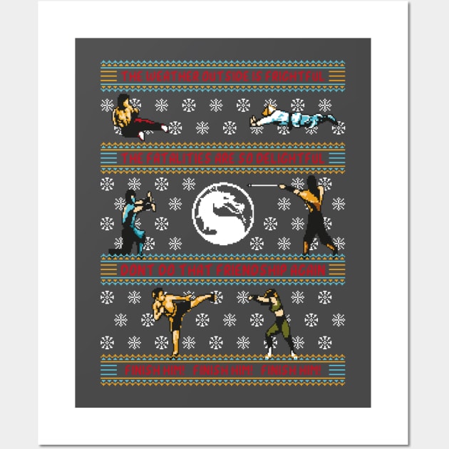 Finish Him! Finish Him! Finish Him! - Mortal Kombat Ugly Sweater, Christmas Sweater & Holiday Sweater Wall Art by RetroReview